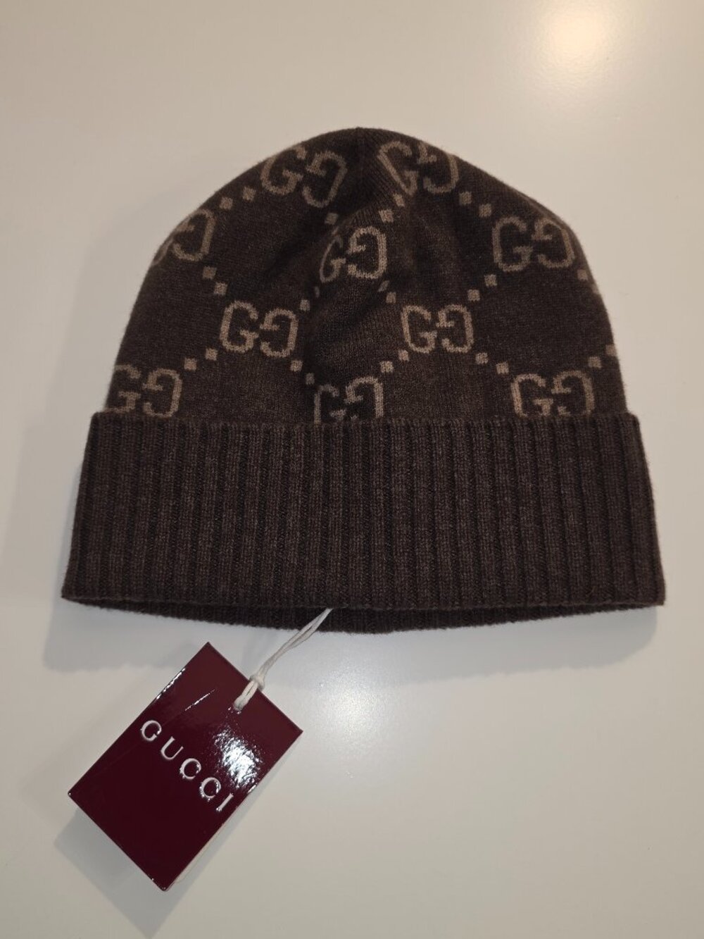 GUCCI GG Cashmere Hat - Variation Brown and Beige - Unisex